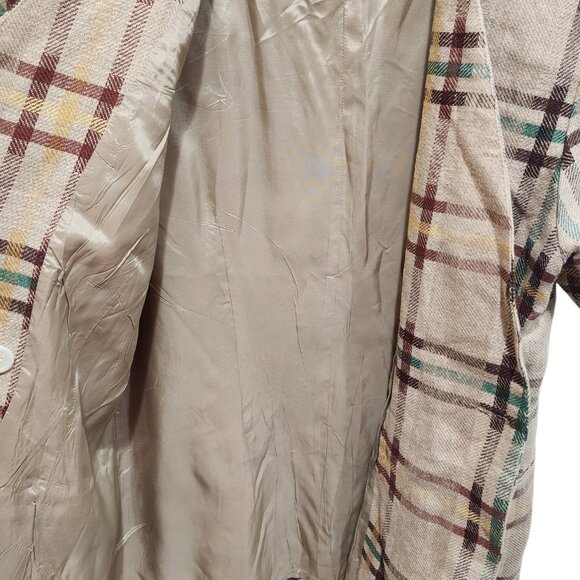 Vintage Mixage Linen Blazer Plaid Double Breasted Women's Size 38 Lightweight - Picture 10 of 13